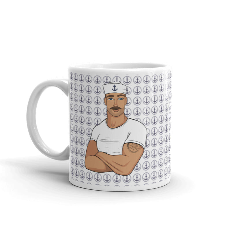Good morning Sailor White glossy mug