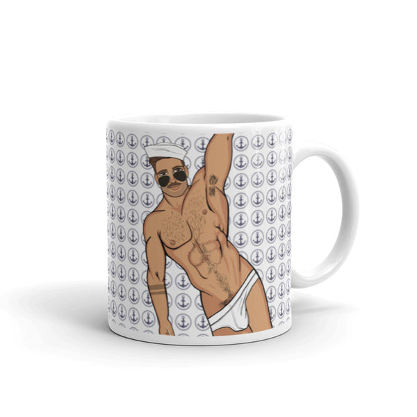 Good morning Sailor White glossy mug